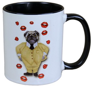 Casa Padrino Tasse de luxe Chien avec costume doré par Harald Glööckler Pompöös - 9,5 cm x 8,5 cm Casa Padrino Tasse de luxe Chien avec costume doré par Harald Glööckler Pompöös - 9,5 cm x 8,5 cm
