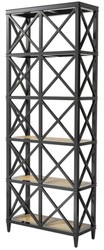 Casa Padrino Estantería de Lujo para Salón Negro / Natural 85 x 35 x H. 220 cm