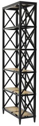 Casa Padrino Estantería de Lujo para Salón Negro / Natural 85 x 35 x H. 220 cm
