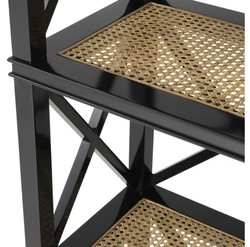 Casa Padrino Estantería de Lujo para Salón Negro / Natural 85 x 35 x H. 220 cm