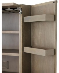 Casa Padrino Armoire à vin de luxe à 2 portes en brun et laiton 81,5 x 50,5 x H. 168 cm
