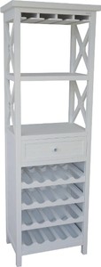 Casa Padrino Scaffale in stile country con cassetto e scomparti per bottiglie Bianco 58 x 37 x H. 176 cm - Mobile Beachhouse Casa Padrino Scaffale in stile country con cassetto e scomparti per bottiglie Bianco 58 x 37 x H. 176 cm - Mobile Beachhouse