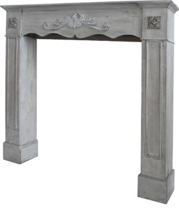 Casa Padrino Country House Style Fireplace Mantle Shabby Chic Grey 105 x 17 x H. 102 cm - Handcrafted Fireplace Surround Casa Padrino Country House Style Fireplace Mantle Shabby Chic Grey 105 x 17 x H. 102 cm - Handcrafted Fireplace Surround