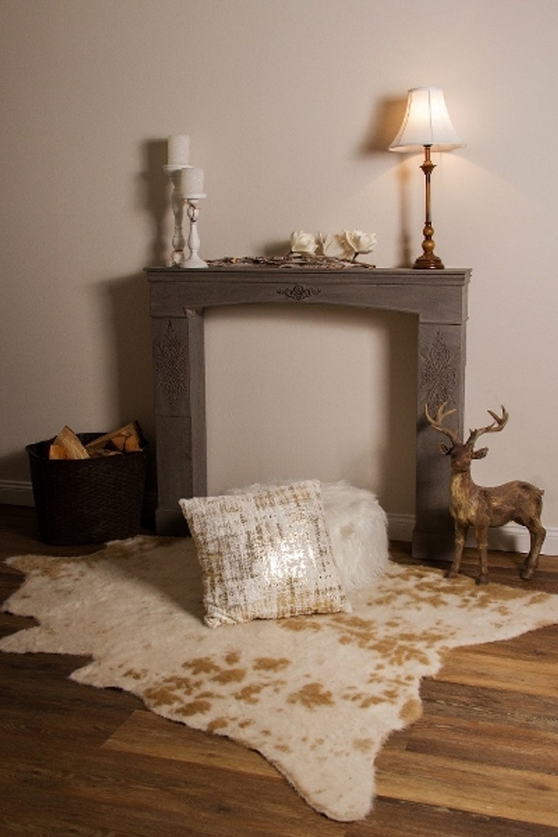Casa Padrino Country Style Fireplace Surround Antique Gray Brown 113 x 19 x H. 101 cm - Handmade Shabby Chic Furniture Casa Padrino Country Style Fireplace Surround Antique Gray Brown 113 x 19 x H. 101 cm - Handmade Shabby Chic Furniture