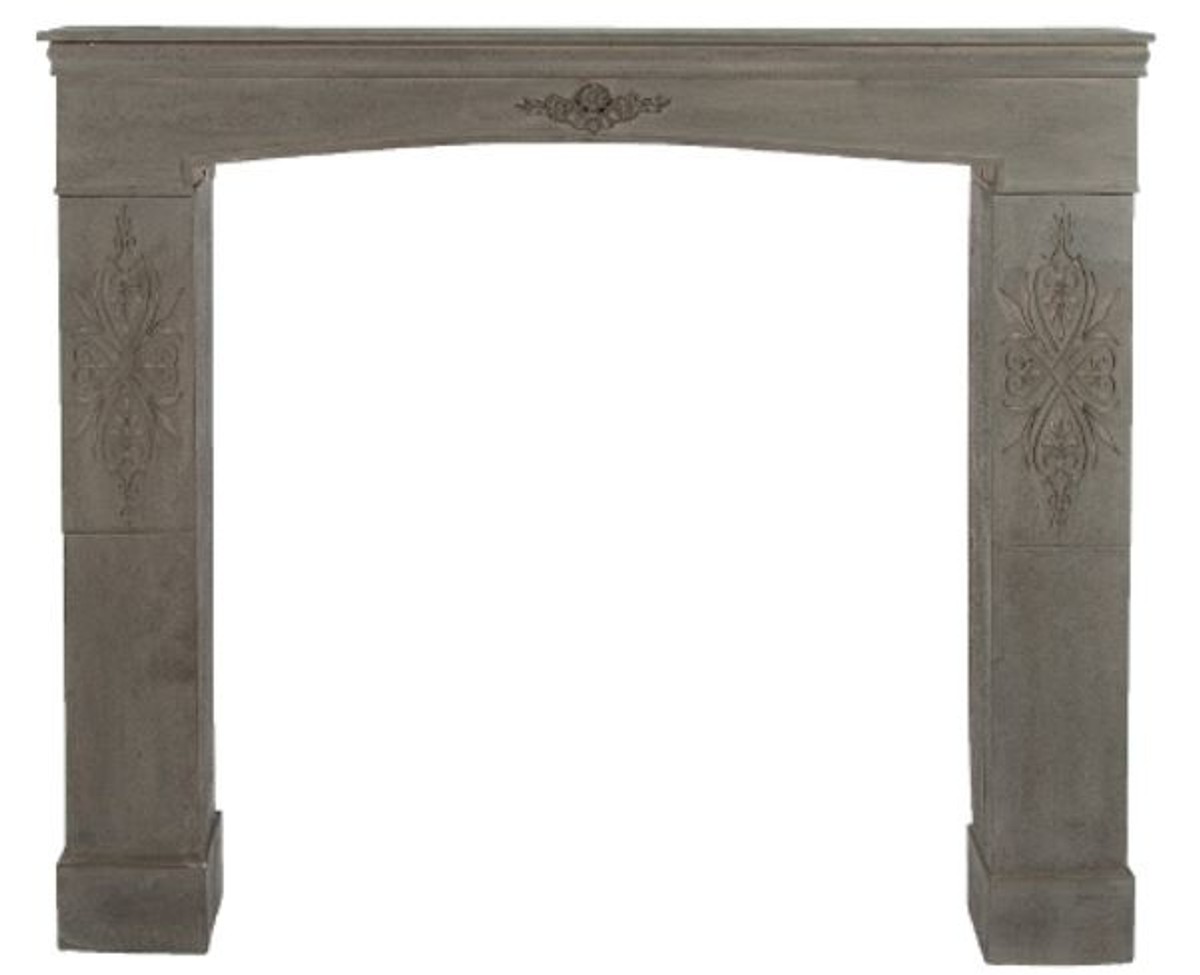 Casa Padrino Country Style Fireplace Surround Antique Gray Brown 113 x 19 x H. 101 cm - Handmade Shabby Chic Furniture Casa Padrino Country Style Fireplace Surround Antique Gray Brown 113 x 19 x H. 101 cm - Handmade Shabby Chic Furniture