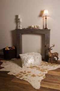 Casa Padrino Landhausstil Kaminumrandung Antik Graubraun 113 x 19 x H. 101 cm - Handgefertigte Shabby Chic Möbel