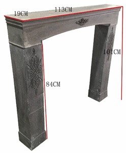 Casa Padrino Landhausstil Kaminumrandung Antik Graubraun 113 x 19 x H. 101 cm - Handgefertigte Shabby Chic Möbel