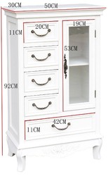 Casa Padrino Armario de estilo rústico con puerta y 5 cajones Blanco 50 x 30 x H. 92 cm Casa Padrino Armario de estilo rústico con puerta y 5 cajones Blanco 50 x 30 x H. 92 cm