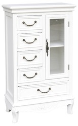 Casa Padrino Armario de estilo rústico con puerta y 5 cajones Blanco 50 x 30 x H. 92 cm Casa Padrino Armario de estilo rústico con puerta y 5 cajones Blanco 50 x 30 x H. 92 cm