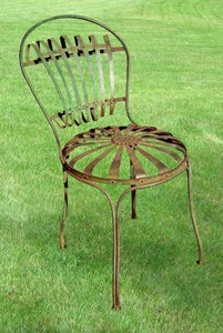 Casa Padrino Schmiedeeisen Gartenstuhl Ø 40 x H. 90 cm - verschiedene Farben - Jugendstil Gartenmöbel 