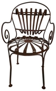 Casa Padrino wrought iron garden chair with armrests Ø 46 x H. 94 cm - various colors - Art Nouveau Garden Furniture