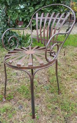 Casa Padrino Chaise de jardin en fer forgé avec accoudoirs Ø 46 x H. 94 cm - Style Art nouveau - Diverses couleurs