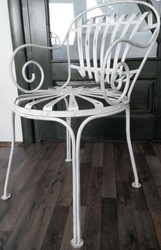Casa Padrino Chaise de jardin en fer forgé avec accoudoirs Ø 46 x H. 94 cm - Style Art nouveau - Diverses couleurs