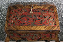 Casa Padrino Scrivania Barocca Segretario Mogano Marrone con Intarsi Boulle L 74 x A 91 x P 38 cm - Stile Antico