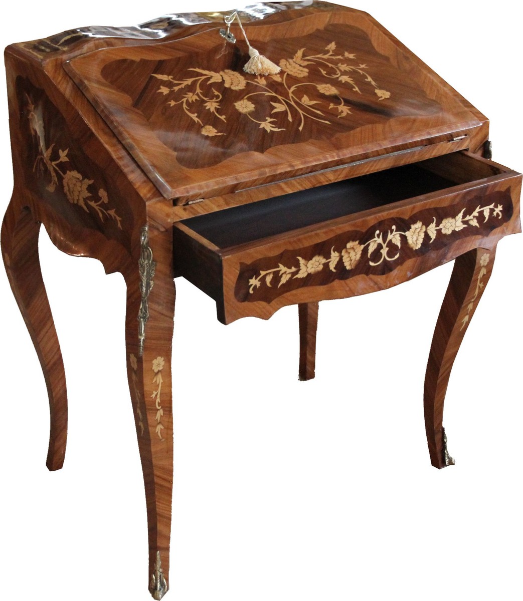 Casa Padrino Sekretär Mahagoni Barock Baroque Secretary Mahagony Brown Intarsia Intarsien Casa Padrino Sekretär Mahagoni Barock Baroque Secretary Mahagony Brown Intarsia Intarsien