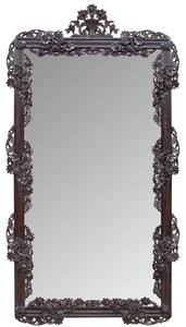 Casa Padrino miroir / miroir mural baroque brun foncé 122 x H. 224 cm - Meubles de Style Baroque