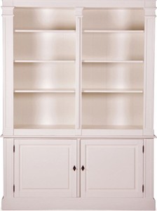 Pensile Casa Padrino stile country antico bianco 160 x 48 x h 215 cm - mobili in stile country - libreria