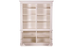 Casa Padrino Landhausstil Wandschrank Antik Weiß  160 x 48 x H. 215 cm - Landhausstil Möbel - Bücherregal 