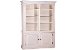 Casa Padrino Landhausstil Wandschrank Antik Weiß  160 x 48 x H. 215 cm - Landhausstil Möbel - Bücherregal 