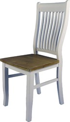 Casa Padrino Country House Style Dining Chair White / Natural 44 x 51 x H. 93 cm - Solid Wood Furniture Casa Padrino Country House Style Dining Chair White / Natural 44 x 51 x H. 93 cm - Solid Wood Furniture