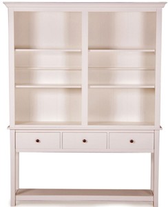 Casa Padrino stile country armadio aperto bianco antico con tre cassetti 158 x 40 x H. 220 cm - armadio soggiorno in stile country