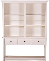 Casa Padrino stile country armadio aperto bianco antico con tre cassetti 158 x 40 x H. 220 cm - armadio soggiorno in stile country