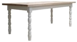 Casa Padrino Country House Style Dining Table White / Natural 200 x 90 x H. 75 cm - Solid Wood Table