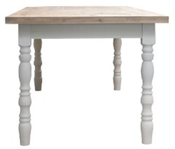 Casa Padrino Country House Style Dining Table White / Natural 200 x 90 x H. 75 cm - Solid Wood Table