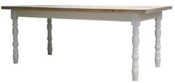 Casa Padrino Country House Style Dining Table White / Natural 200 x 90 x H. 75 cm - Solid Wood Table