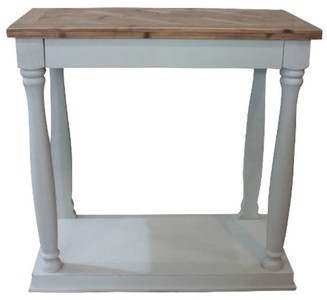 Casa Padrino Console Style Maison de Campagne Blanc / Naturel 81 x 40 x H. 80 cm - Table Console Faite à la Main