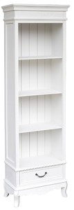 Casa Padrino Libreria Stile Country Bianco 53 x 30 x H. 178 cm - Mobile Elegante con Cassetto