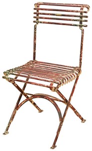 Casa Padrino Art Nouveau Garden Chair in Wrought Iron Antique Red 40 x 50 cm