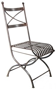 Casa Padrino Wrought Iron Garden Chair 37 x 38 x H. 84 cm - Various Colors - Art Nouveau Garden Furniture