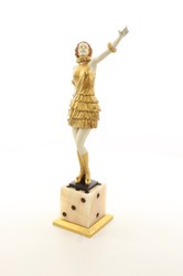 luxus barock skulptur dame gold mit würfel luxus barock skulptur dame gold mit würfel