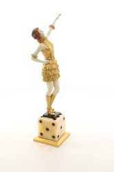 luxus barock skulptur dame gold mit würfel luxus barock skulptur dame gold mit würfel