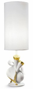 Casa Padrino lampe de table de luxe en porcelaine blanc / or H53 x 17 cm - lampe de table d'éclairage de luxe Casa Padrino lampe de table de luxe en porcelaine blanc / or H53 x 17 cm - lampe de table d'éclairage de luxe
