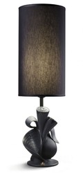 Casa Padrino lampe de table de luxe en porcelaine noir H53 x 17 cm - lampe de table d'éclairage de luxe