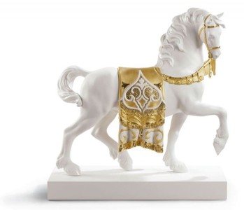 casa padrino luxus porzellan figur skulptur pferd königliches ross wohnzimmer hotel restaurant deko accessoires möbel