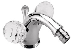 Casa Padrino Robinet de baignoire de luxe avec cristal Swarovski argent, 12 x 10,5 cm, mitigeur monotrou
