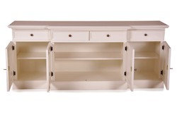 Cómoda Shabby Chic Country Pad Dresser White W 217 cm - H 90 cm Mueble de comedor con vestidor Cómoda Shabby Chic Country Pad Dresser White W 217 cm - H 90 cm Mueble de comedor con vestidor