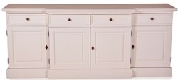 Cómoda Shabby Chic Country Pad Dresser White W 217 cm - H 90 cm Mueble de comedor con vestidor