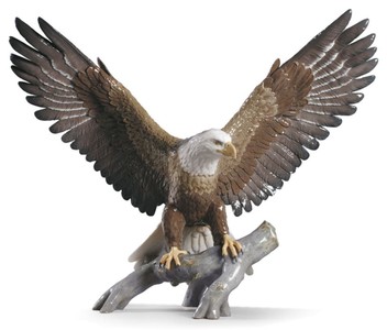 casa padrino luxus porzellan figur skulptur adler freiheits-adler weißkopfseeadler wohnzimmer hotel restaurant deko accessoires möbel
