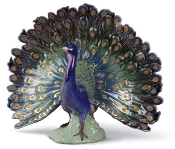 casa padrino luxus porzellan figur skulptur pfau wohnzimmer hotel restaurant deko accessoires möbel