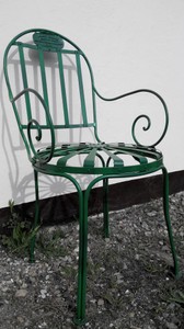 Casa Padrino Garden Chair with Armrests 46 x 46 x H. 94 cm - Various Colors - Handmade Garden Furniture in Art Nouveau Style 