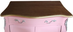 Casa Padrino Commode baroque rose / marron avec un tiroir et 2 portes H. 88 cm - Fait à la main en bois massif Edition Limitée Casa Padrino Commode baroque rose / marron avec un tiroir et 2 portes H. 88 cm - Fait à la main en bois massif Edition Limitée