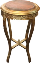 Baroque Side Table Round Gold W. 40 cm x H. 68 cm - solid wood Baroque Side Table Round Gold W. 40 cm x H. 68 cm - solid wood