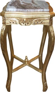Casa Padrino Baroque Side Table Angular Gold con mármol Top 40 x 40 x H 72.5 cm Antique Style - Teléfono Flower Table