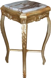 Tavolino Barocco Casa Padrino Oro Angolare con Piano in Marmo 40 x 40 x H 72,5 cm Stile Antico - Tavolo Flower Table