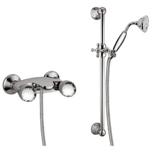 Casa Padrino Set doccia di lusso design neoclassico con vetro cristallo Swarovski argento