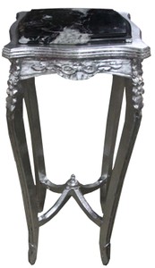 Mesa barroca Casa Padrino con mármol verde Plata Estilo antiguo de 87 x 37 cm - Mesa con flores para teléfono